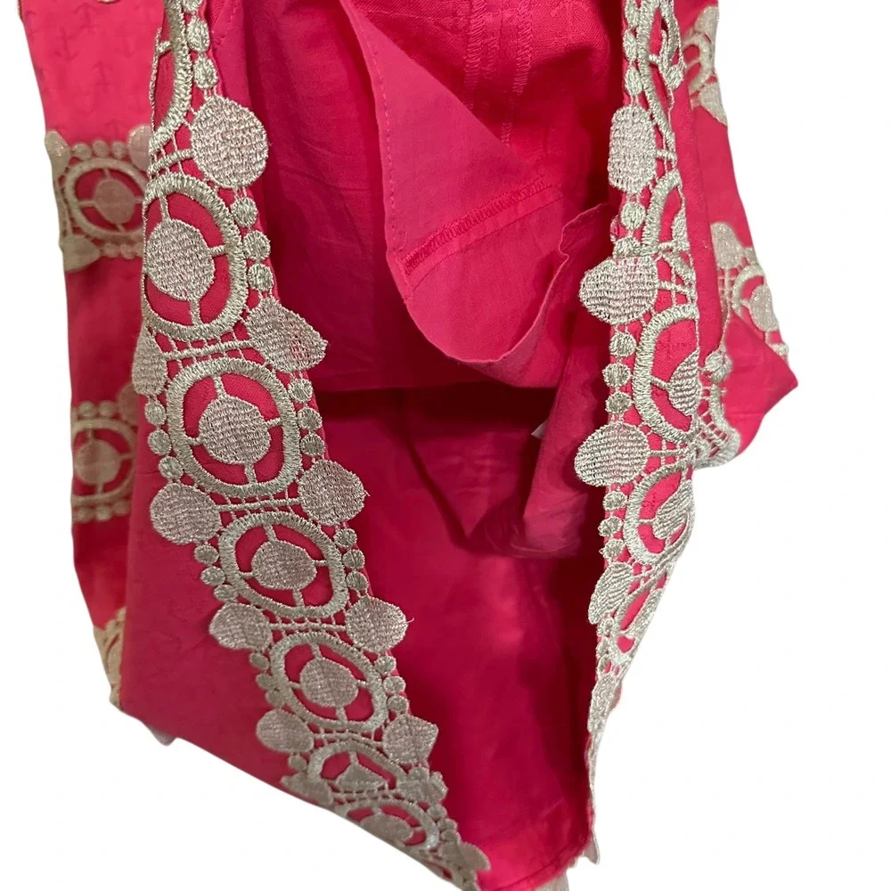 Lilly Pulitzer Pink Augusta Anchor Lace Trim Shift Dress Sz 2 Zip Back Fairycore